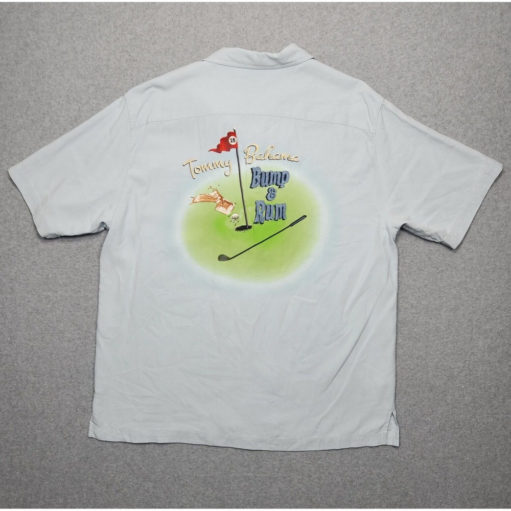 Tommy Bahama Shirt Large Embroidered Golf‎ Liquor Alcohol Hawaiian Camp Loop